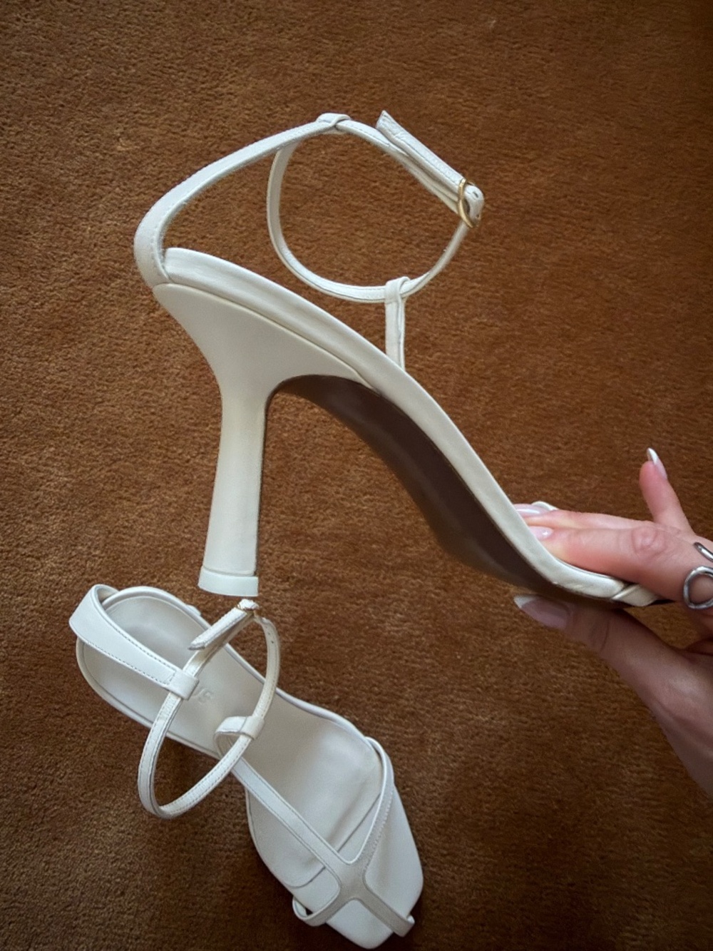 Neous White Ankle Strap Sandals - Picture 8 of 10